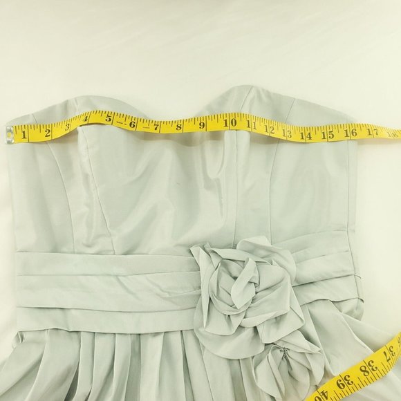 Priscilla of Boston Womens Silver Strapless Formal Back Zip Mini Dress Size 8 - Picture 10 of 15